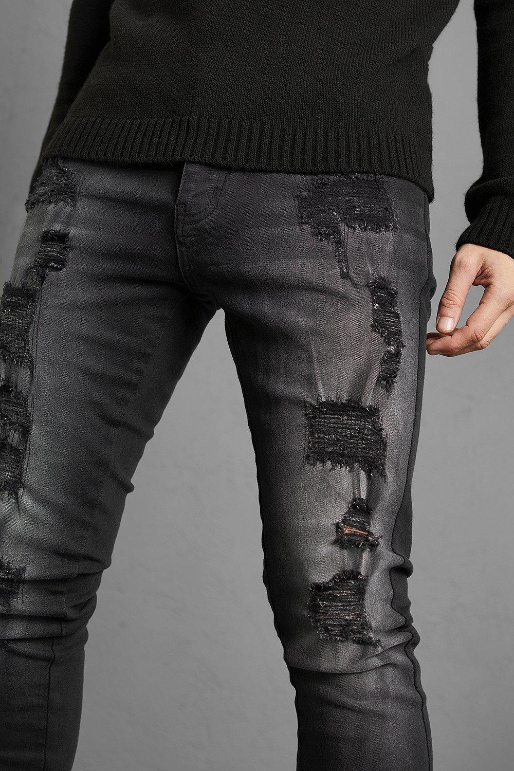 Boohoo black clearance ripped jeans